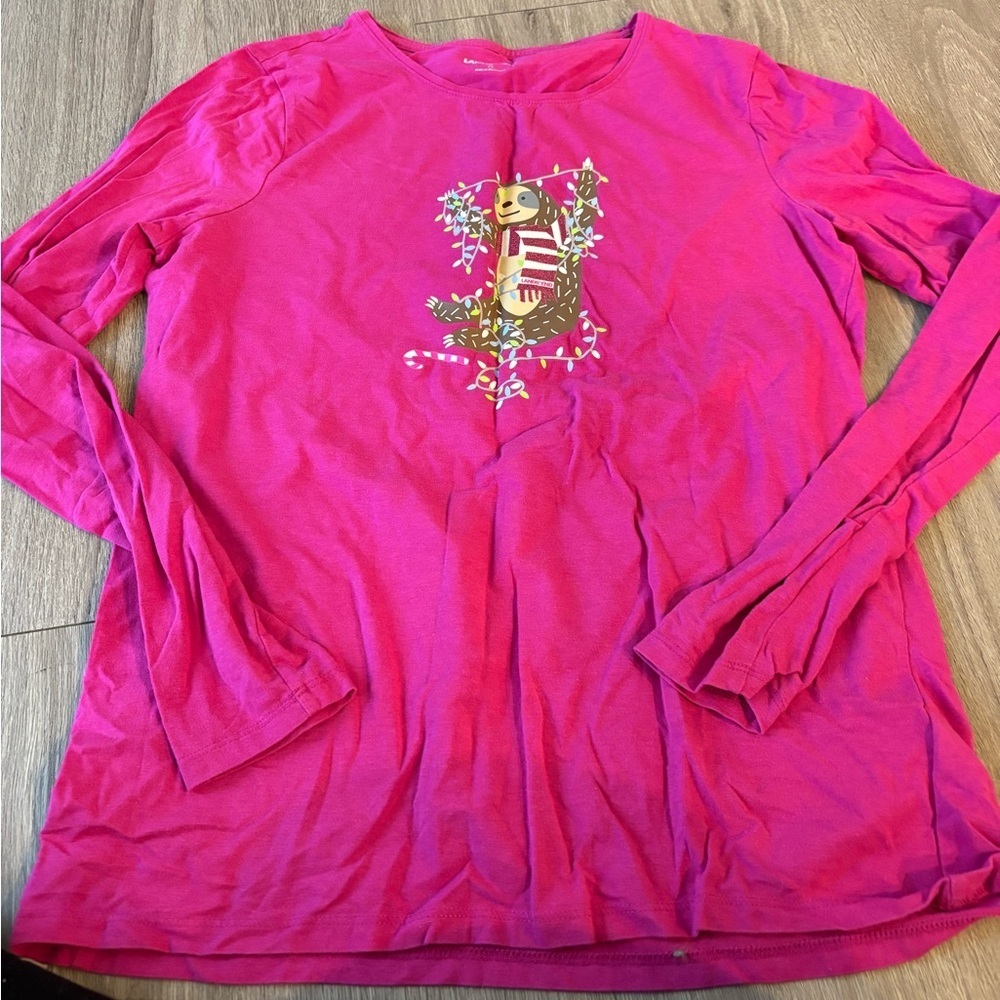 Lands' End Fuchsia Long Sleeve Women's Tee